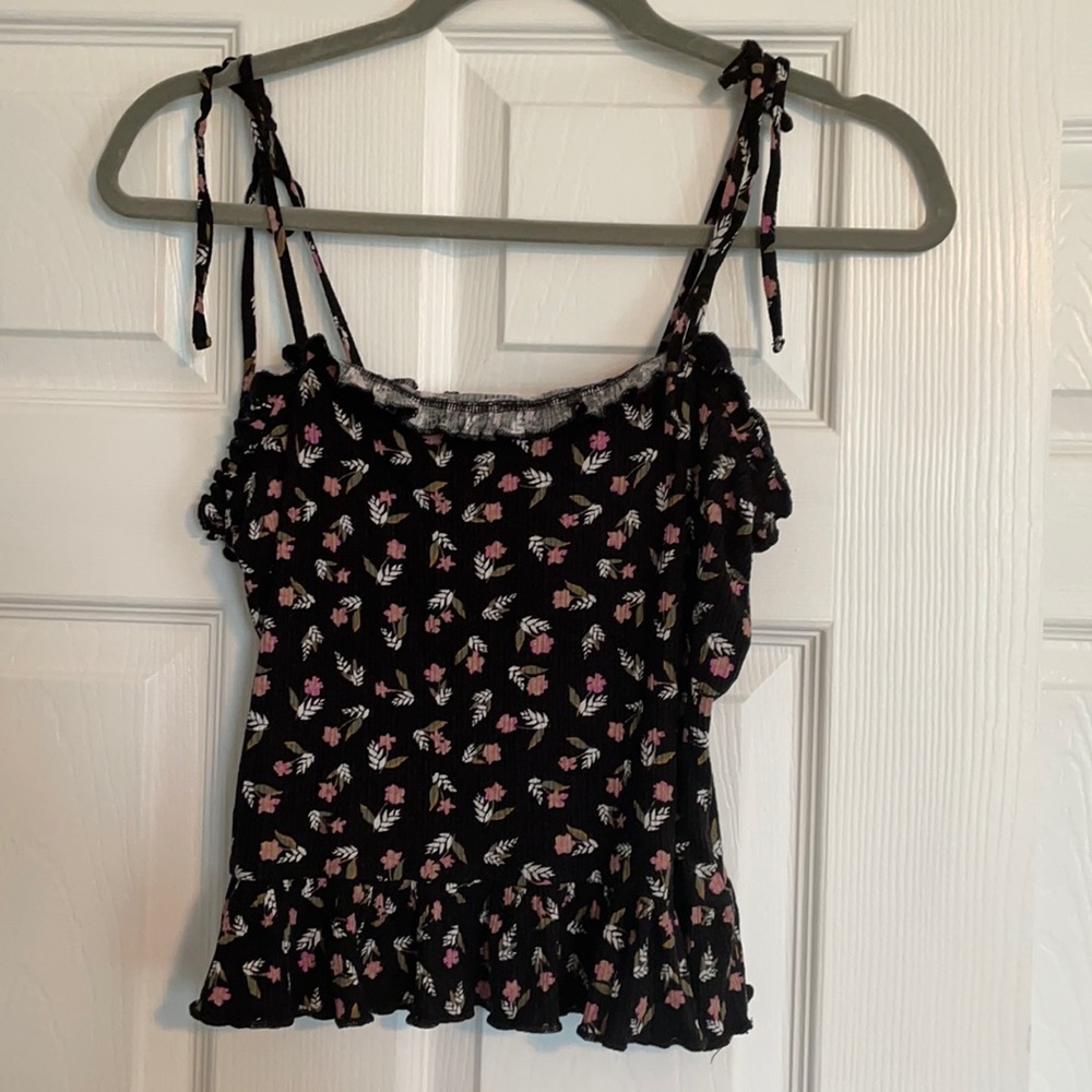 Billabong floral tie strap tank